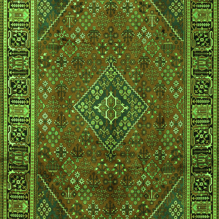 Serging Thickness of Machine Washable Persian Green Traditional Area Rugs, wshtr1194grn