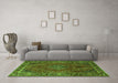 Machine Washable Persian Green Traditional Area Rugs in a Living Room,, wshtr1194grn