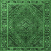 Square Persian Emerald Green Traditional Rug, tr1194emgrn