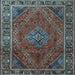 Square Machine Washable Persian Light Blue Traditional Rug, wshtr1194lblu