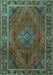 Machine Washable Persian Turquoise Traditional Area Rugs, wshtr1194turq