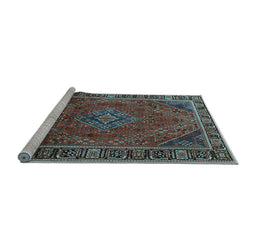 Sideview of Machine Washable Persian Light Blue Traditional Rug, wshtr1194lblu