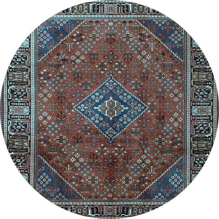 Round Persian Light Blue Traditional Rug, tr1194lblu