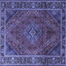 Square Persian Blue Traditional Rug, tr1194blu