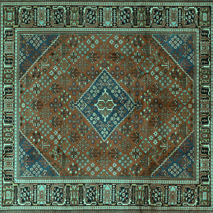Square Persian Turquoise Traditional Rug, tr1194turq