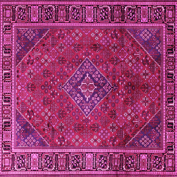 Square Machine Washable Persian Pink Traditional Rug, wshtr1194pnk