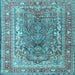 Square Persian Light Blue Traditional Rug, tr1195lblu