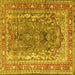 Square Persian Yellow Traditional Rug, tr1195yw