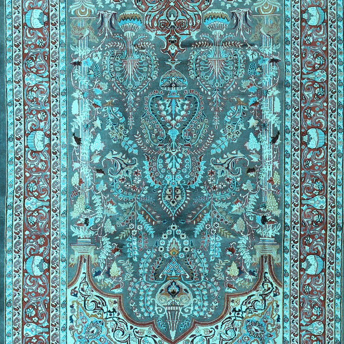 Machine Washable Persian Light Blue Traditional Rug, wshtr1195lblu