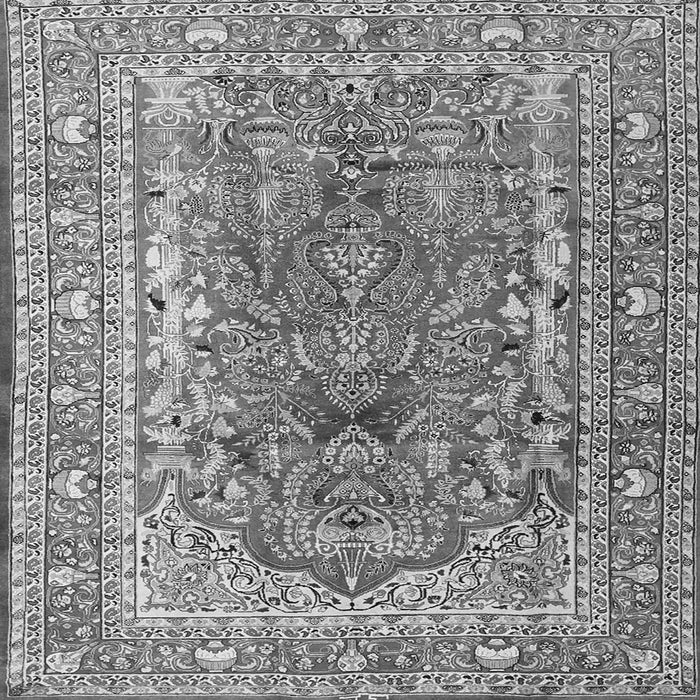Round Machine Washable Persian Gray Traditional Rug, wshtr1195gry