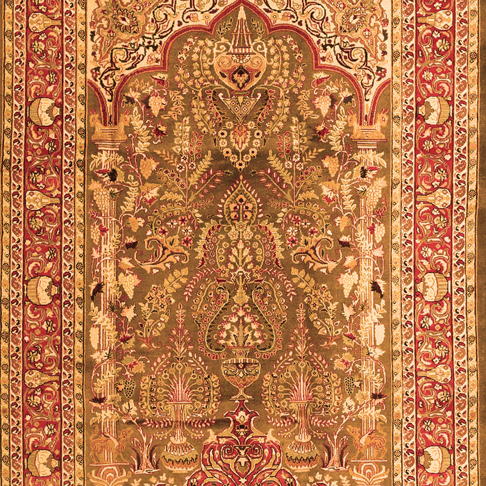 Serging Thickness of Machine Washable Persian Orange Traditional Area Rugs, wshtr1195org