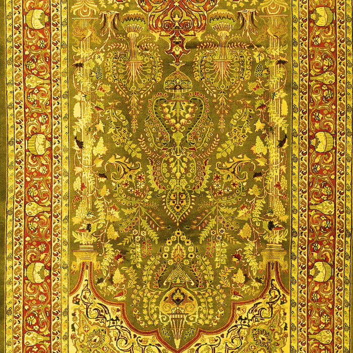 Machine Washable Persian Yellow Traditional Rug, wshtr1195yw