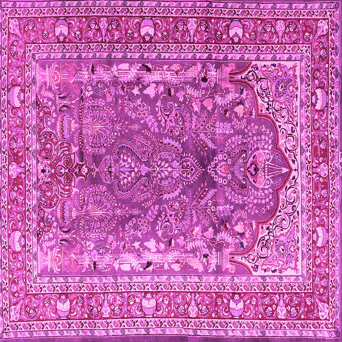 Square Machine Washable Persian Pink Traditional Rug, wshtr1195pnk