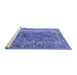 Sideview of Machine Washable Persian Blue Traditional Rug, wshtr1195blu