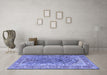 Machine Washable Persian Blue Traditional Rug in a Living Room, wshtr1195blu