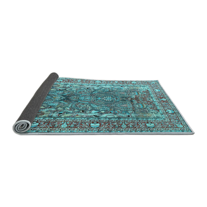 Sideview of Persian Light Blue Traditional Rug, tr1195lblu