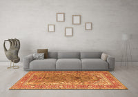 Machine Washable Persian Orange Traditional Rug, wshtr1195org