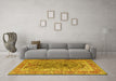 Machine Washable Persian Yellow Traditional Rug in a Living Room, wshtr1195yw