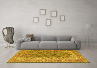 Machine Washable Persian Yellow Traditional Rug, wshtr1195yw