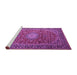 Sideview of Machine Washable Medallion Purple Traditional Area Rugs, wshtr1196pur