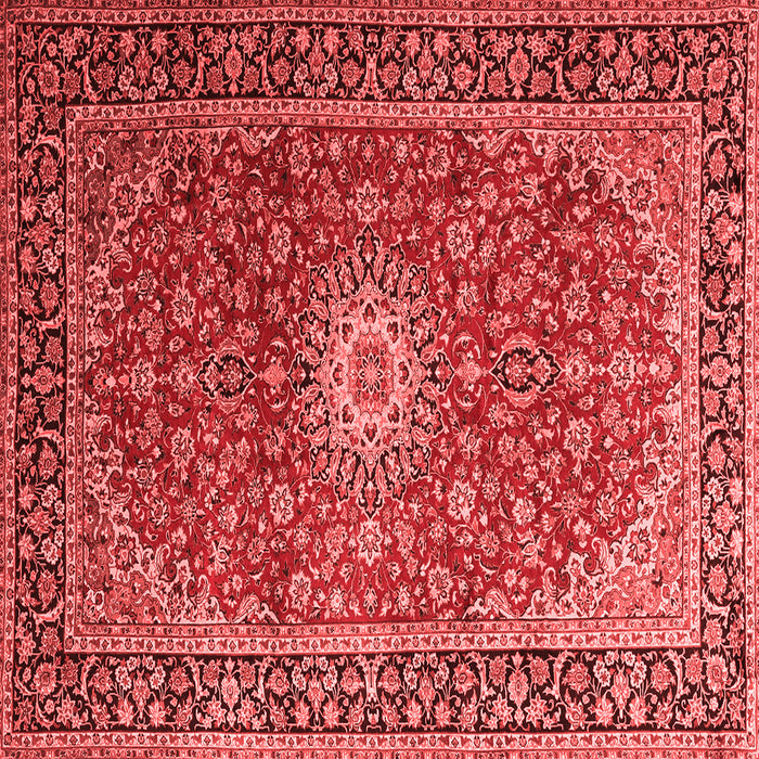 Machine Washable Medallion Red Traditional Rug, wshtr1196red