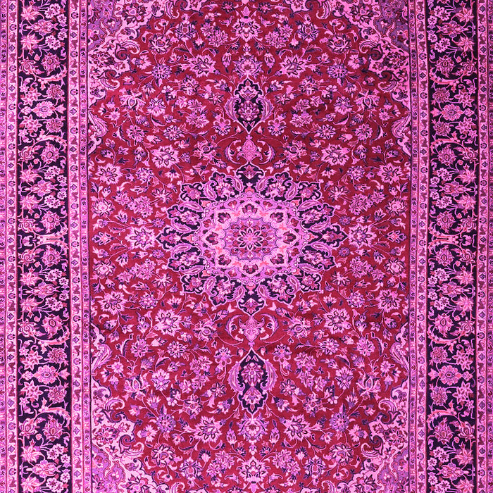 Machine Washable Medallion Pink Traditional Rug, wshtr1196pnk