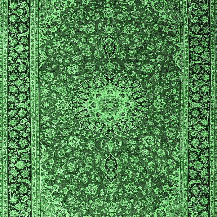 Medallion Emerald Green Traditional Rug, tr1196emgrn