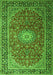 Medallion Green Traditional Rug, tr1196grn