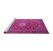 Sideview of Machine Washable Medallion Pink Traditional Rug, wshtr1196pnk