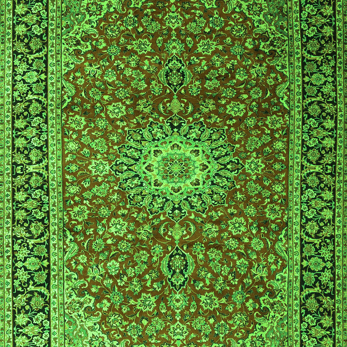 Serging Thickness of Machine Washable Medallion Green Traditional Area Rugs, wshtr1196grn