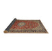 Sideview of Traditional Saffron Red Medallion Rug, tr1197