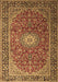 Machine Washable Medallion Brown Traditional Rug, wshtr1197brn