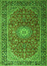 Serging Thickness of Machine Washable Medallion Green Traditional Area Rugs, wshtr1197grn