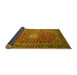 Sideview of Medallion Yellow Traditional Rug, tr1197yw