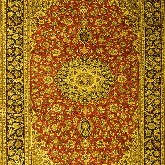 Medallion Yellow Traditional Rug, tr1197yw