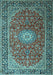 Medallion Light Blue Traditional Rug, tr1197lblu