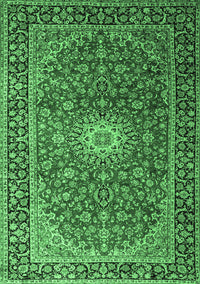 Medallion Emerald Green Traditional Rug, tr1197emgrn