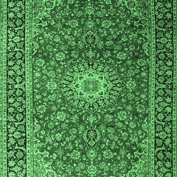 Medallion Emerald Green Traditional Rug, tr1197emgrn