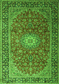 Medallion Green Traditional Rug, tr1197grn