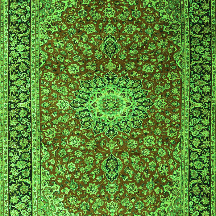 Medallion Green Traditional Rug, tr1197grn