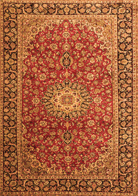 Medallion Orange Traditional Rug, tr1197org