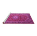 Sideview of Machine Washable Medallion Pink Traditional Rug, wshtr1197pnk