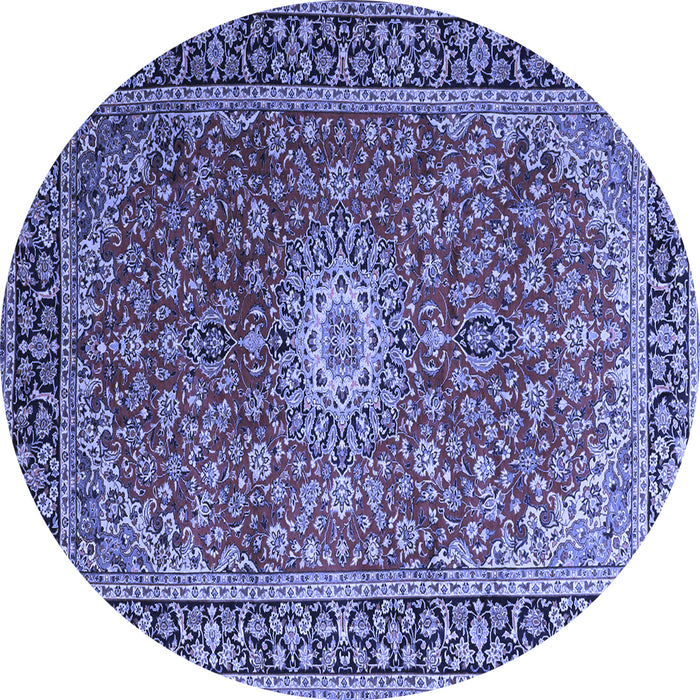 Round Medallion Blue Traditional Rug, tr1197blu
