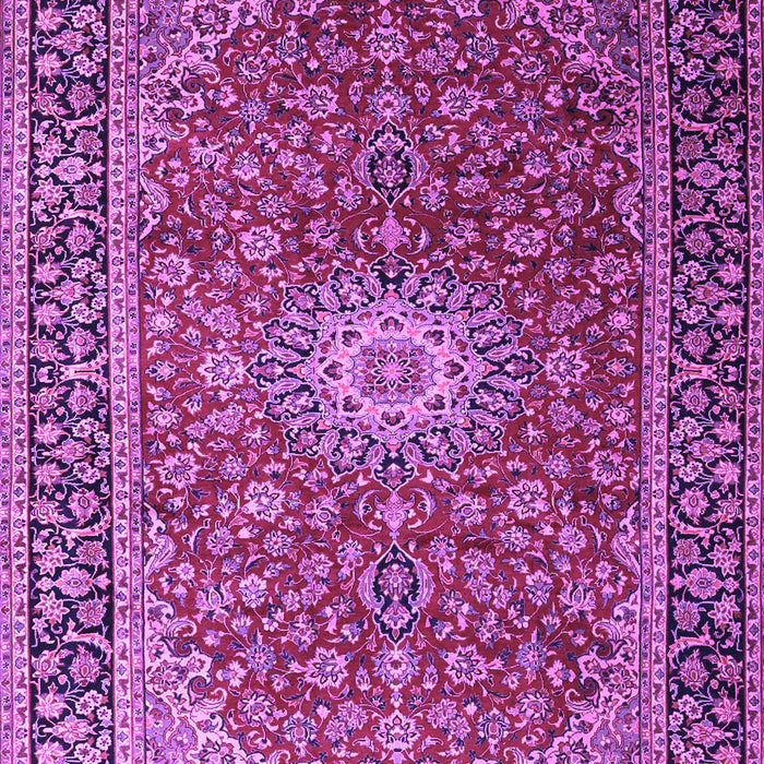 Machine Washable Medallion Purple Traditional Area Rugs, wshtr1197pur