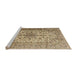 Sideview of Machine Washable Traditional Sienna Brown Rug, wshtr1198