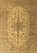 Machine Washable Medallion Brown Traditional Rug, wshtr1198brn