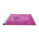 Sideview of Machine Washable Medallion Pink Traditional Rug, wshtr1198pnk