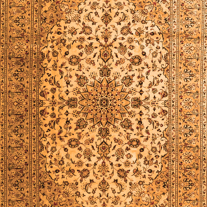 Serging Thickness of Machine Washable Medallion Orange Traditional Area Rugs, wshtr1198org