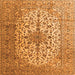 Serging Thickness of Medallion Orange Traditional Rug, tr1198org