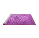 Sideview of Machine Washable Medallion Purple Traditional Area Rugs, wshtr1198pur